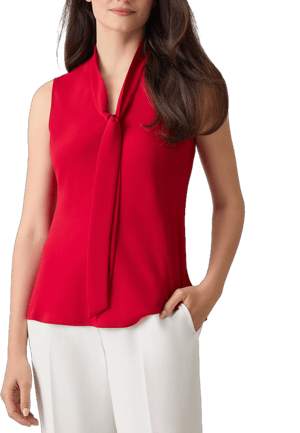 Kasper Women's Sleeveless Tie Front Blouse