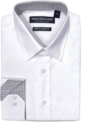 Nick Graham Men's Poplin Solid Dress Shirt