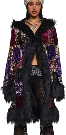 Current Mood Bold Love Velvet Coat - MULTI / Medium