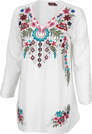 Southwest Indian Foundation Floral Embroidered Tunic