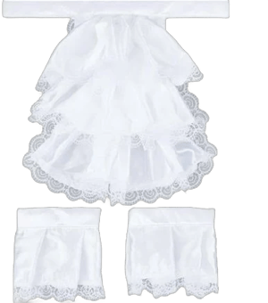 1 Set Victorian Lace Jabot Collar and Cuffs White Colonial Lace Jabot Set Includes 1 Pcs Lace Ruffled Tie Jabot with 2 Pcs Lace Cuffs Set Unisex