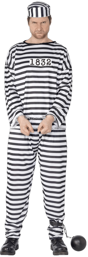 Mens Smiffys unisex-Convict Costume