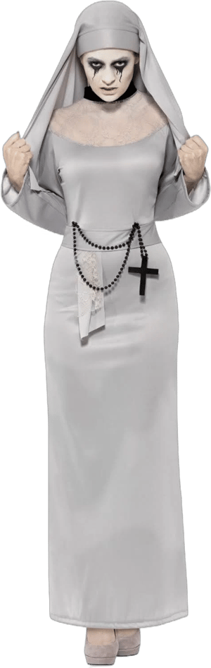 Gothic Nun Adult Costume Grey