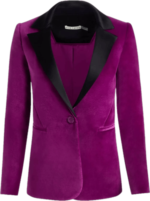 Alice + Olivia Women's Macey Velvet Fitted Blazer