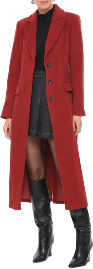 AVEC LES FILLES Women's Cutaway Tailored Maxi Coat