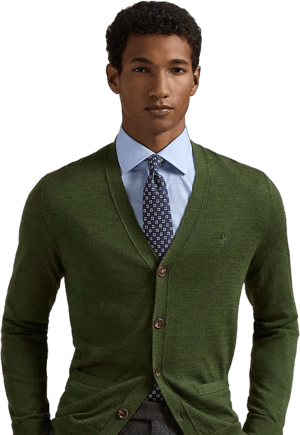 Ralph Lauren Men's Slim Fit Washable Wool V-Neck Cardigan