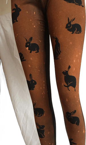 Cute Bunnies Hand Bleached Printed Leggings