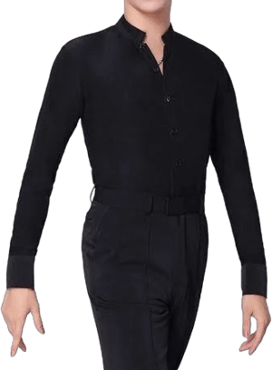 Haorun Ballroom Modern Salsa Stretch Long Sleeve Latin Dance Shirt Top Men's