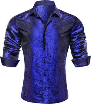 Men's Paisley Silk Dress Shirt