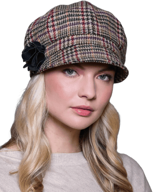 Ladies Tweed Newsboy Hat