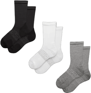 lululemon Men's Power Stride Crew Socks 3 Pack Size: M Grey|Black|White