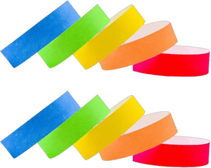 QPINGH Paper Wristbands Colors Waterproof Neon Wrist Bands Lightweight Neon Bracelets Adhesive Wristbands