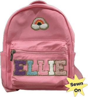 Patches SEWN ON Personalized Chenille Patch Backpack, Custom Mini Nylon Backpack with Patches