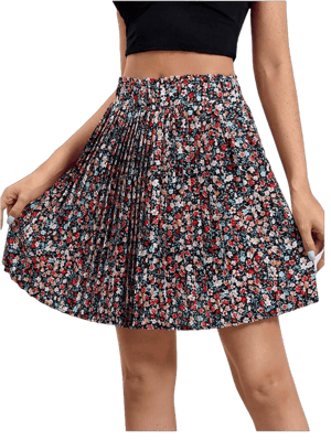 SweatyRocks Women's High Waist Pleated Skater Skirt