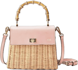 Bamboo Wicker Crossbody Bag