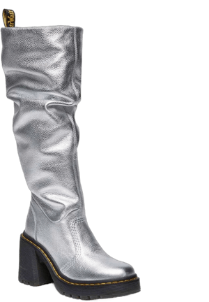 Dr. Martens Kasey Metallic Tumble Heeled Leather Boots