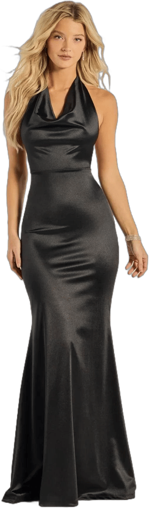 Windsor Aleah Satin Halter Mermaid Dress