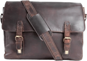 Dark Brown Leather Messenger Bag