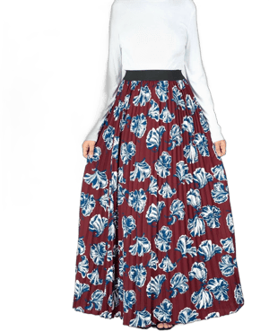 Kabayare Fashion Floral Pleated Maxi Skirt