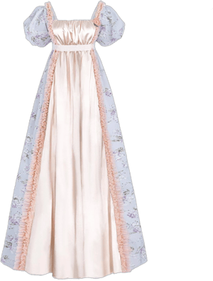 CR ROLECOS Women's Regency Empire Waist Satin Dress