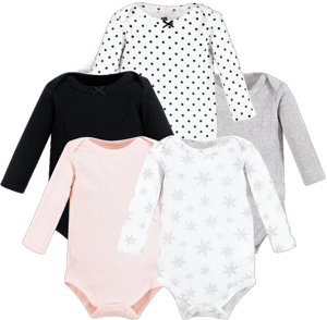 Hudson Baby Girls Snowflake Thermal Long Sleeve Bodysuit