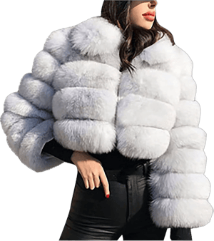 Faux Fur Cropped Bubble Coat