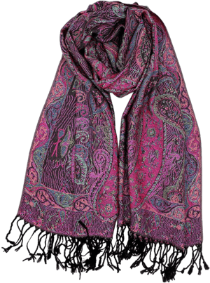 Achillea Soft Silky Reversible Paisley Pashmina Shawl Wrap Scarf w/Fringes