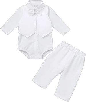 Baby Boys Gentleman Bowtie Romper Vest Shorts