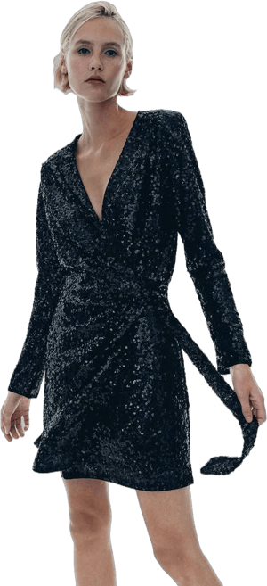 H&M Ladies Sequined Wrap Dress