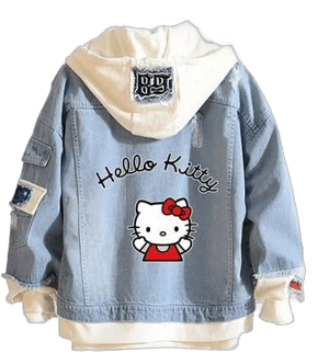 Hello Kitty Y2K Denim Jacket Hoodie