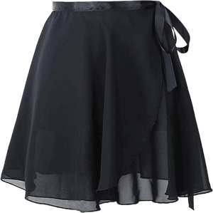 HiDance Ballet Skirt Chiffon Wrap Dance Skirt for Girls/Women, Black