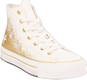 Converse Chuck Taylor All Star Hi Lift Sneaker - Big Kid - White / Gold Stars - Womens - Size 4.5 | In Stock and Ready to Ship | Gifts for Kids