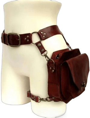 Renaissance Medieval Belt Satchel Pouch Bag Fanny Pack Gothic PU Leather Crossbody Messenger Bags Thigh Leg Hip Holster Purse Hiking Sport Chain