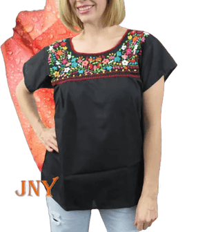 Mexican Blouse Puebla Hand Embroidered Assorted Sizes And Colors S To