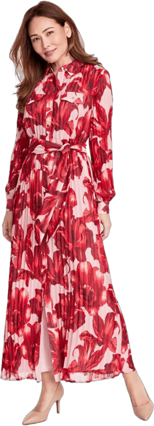 INC International Concepts Women's Floral-Print Pleated Maxi Dress