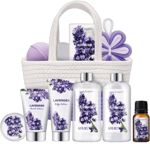 Body & Earth 11pcs Lavender Gift Baskets for Women