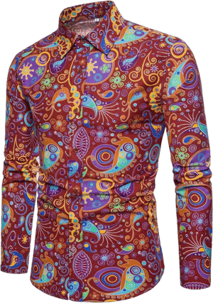 Vintage 70s Disco Paisley Linen Shirt