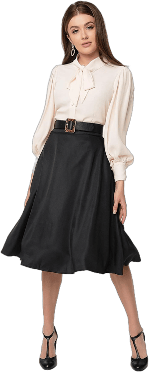 Unique Vintage Retro High-Waisted Vivien Swing Skirt