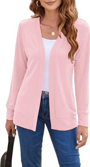 Hount Women's Casual Flowy Open Front Long Sleeve Knit Cardigan