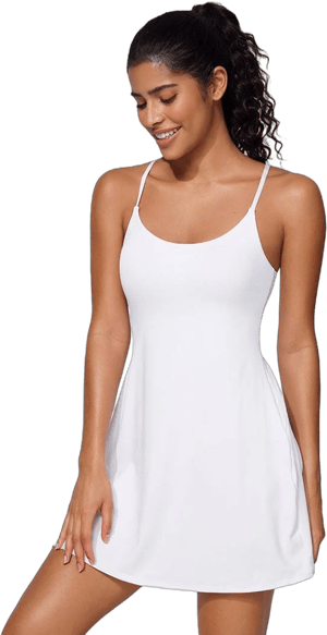 CRZ YOGA Women's UPF 50+ Tennis Dress with Built-in Bra