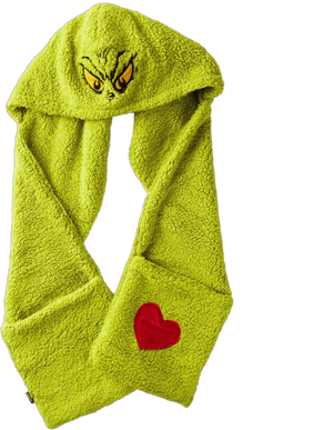 Dr. Seuss's How The Grinch Stole Christmas Hooded Scarf with Pockets