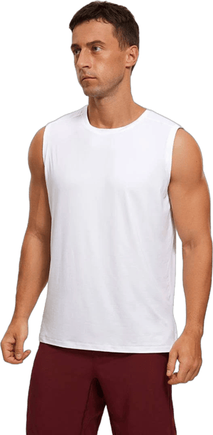 CRZ YOGA Men's Stretch Quick Dry Crewneck Tank Tops