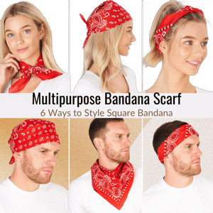 LOVARZI Cotton Bandanas For Men Women Hair Headband Paisley Bandana