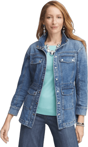 Chico's Women's Denim Utility Jacket