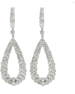 White Gold and 8.40ctw Diamond Drop Earrings