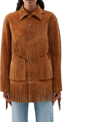 Women's Boho Suede Fringe Jacket