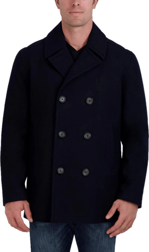 Nautica Men's Peacoat Wool Blend Double Breasted Winter Coat