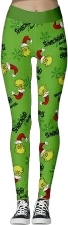 Women's Christmas Grinch 3D Digital Print Yoga Leggings