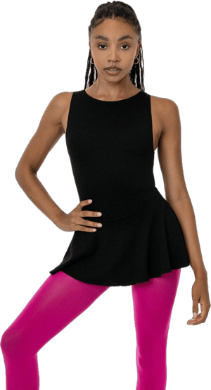 Los Angeles Apparel Ponte Boatneck Ballerina Skirted Leotard for Women