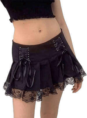 Women's Lace Patchwork High Waist Mini Skirt